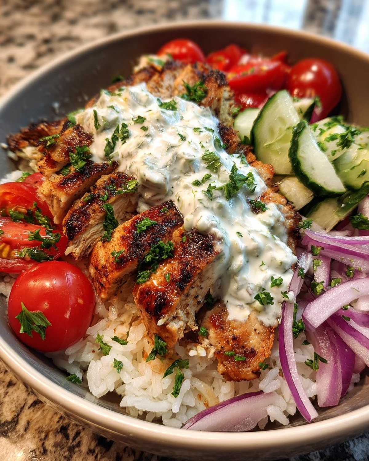 Chicken Tzatziki Rice Bowls - detail 2