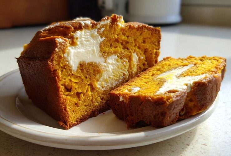 Cream Cheese Swirled Pumpkin Bread
