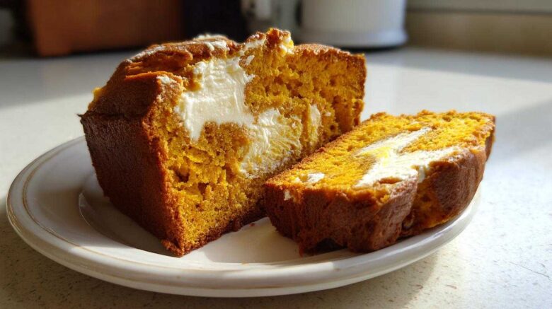 Cream Cheese Swirled Pumpkin Bread