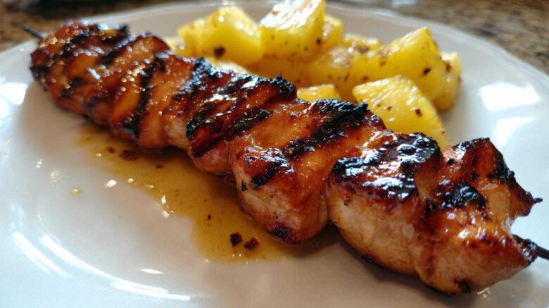 Hawaiian Grilled Chicken Skewers