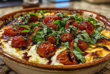 Roasted Garlic Caprese Dip