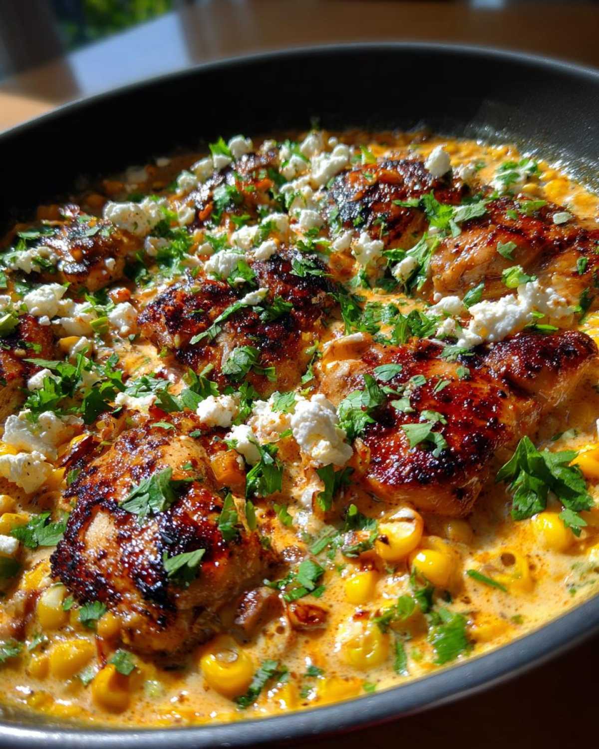 Skillet Creamed Street Corn Chicken - detail 2