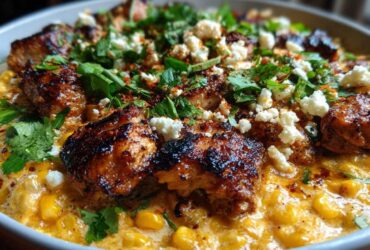 Skillet Creamed Street Corn Chicken