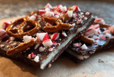 Chocolate-Covered Pretzel Peppermint Bark