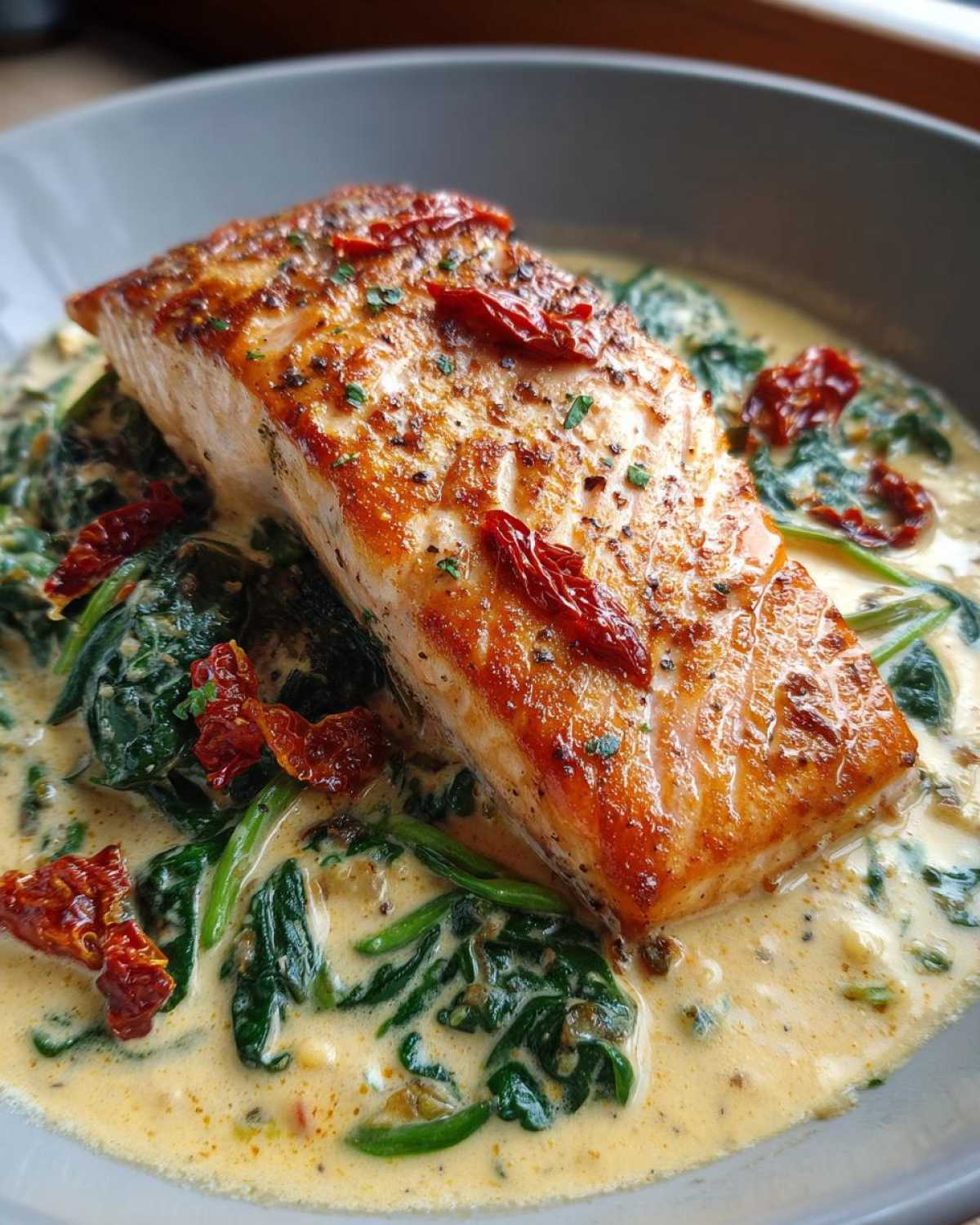 Creamy Tuscan Salmon Skillet - detail 3