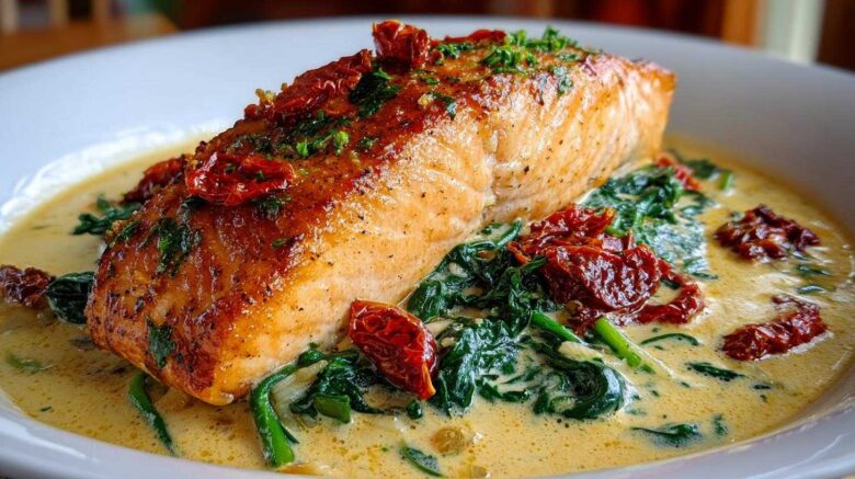 Creamy Tuscan Salmon Skillet
