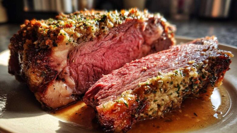Holiday Prime Rib with Garlic Crust