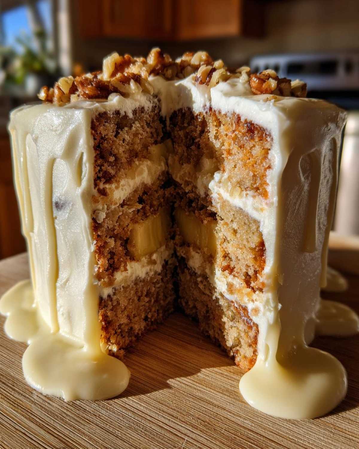 Hummingbird Cake with Cream Cheese Drip - detail 1