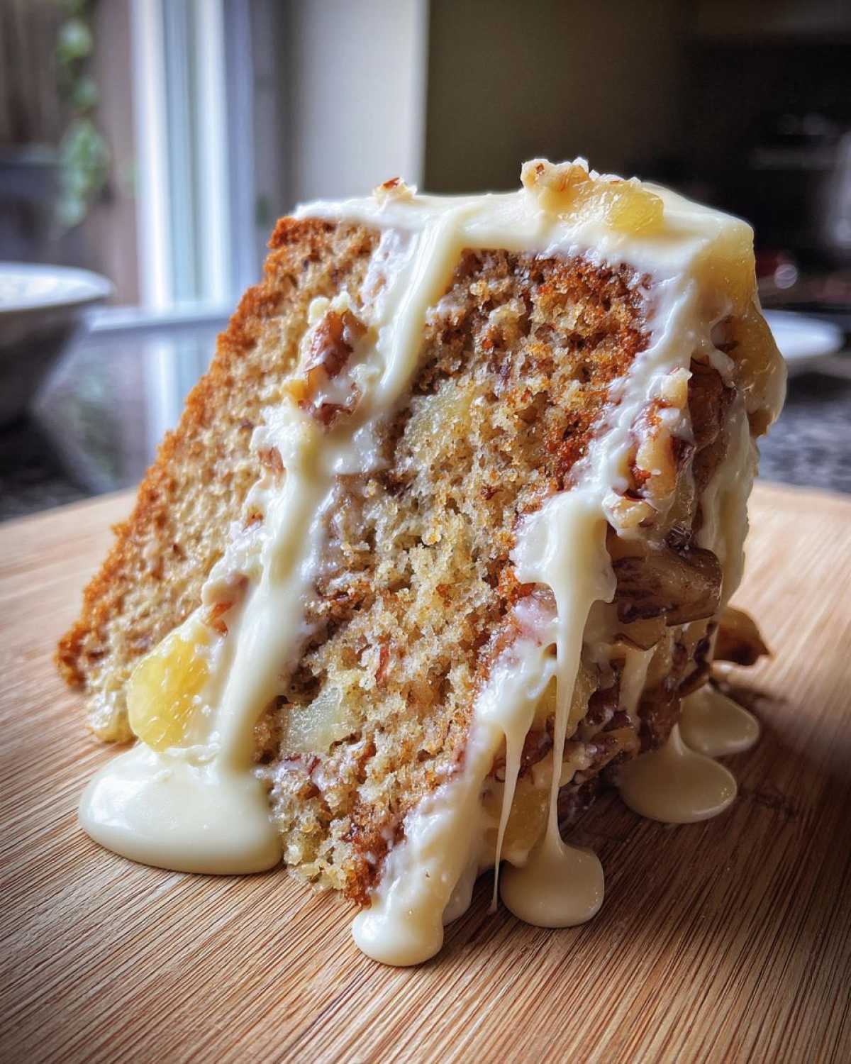 Hummingbird Cake with Cream Cheese Drip - detail 2