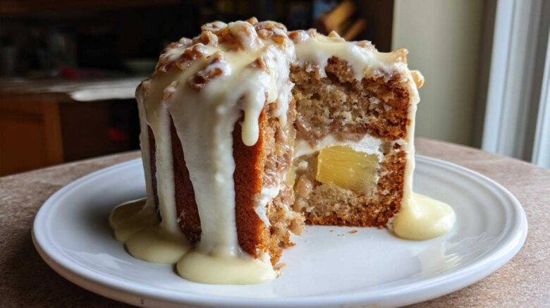 Hummingbird Cake with Cream Cheese Drip