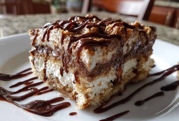 No-Bake Chocolate Peanut Butter Lasagna