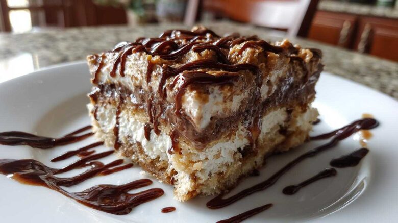 No-Bake Chocolate Peanut Butter Lasagna