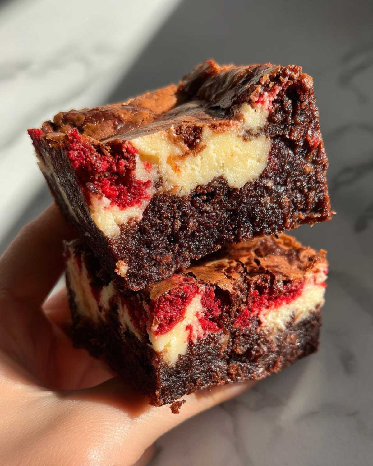 Red Velvet Cheesecake Brownie Bars - detail 2