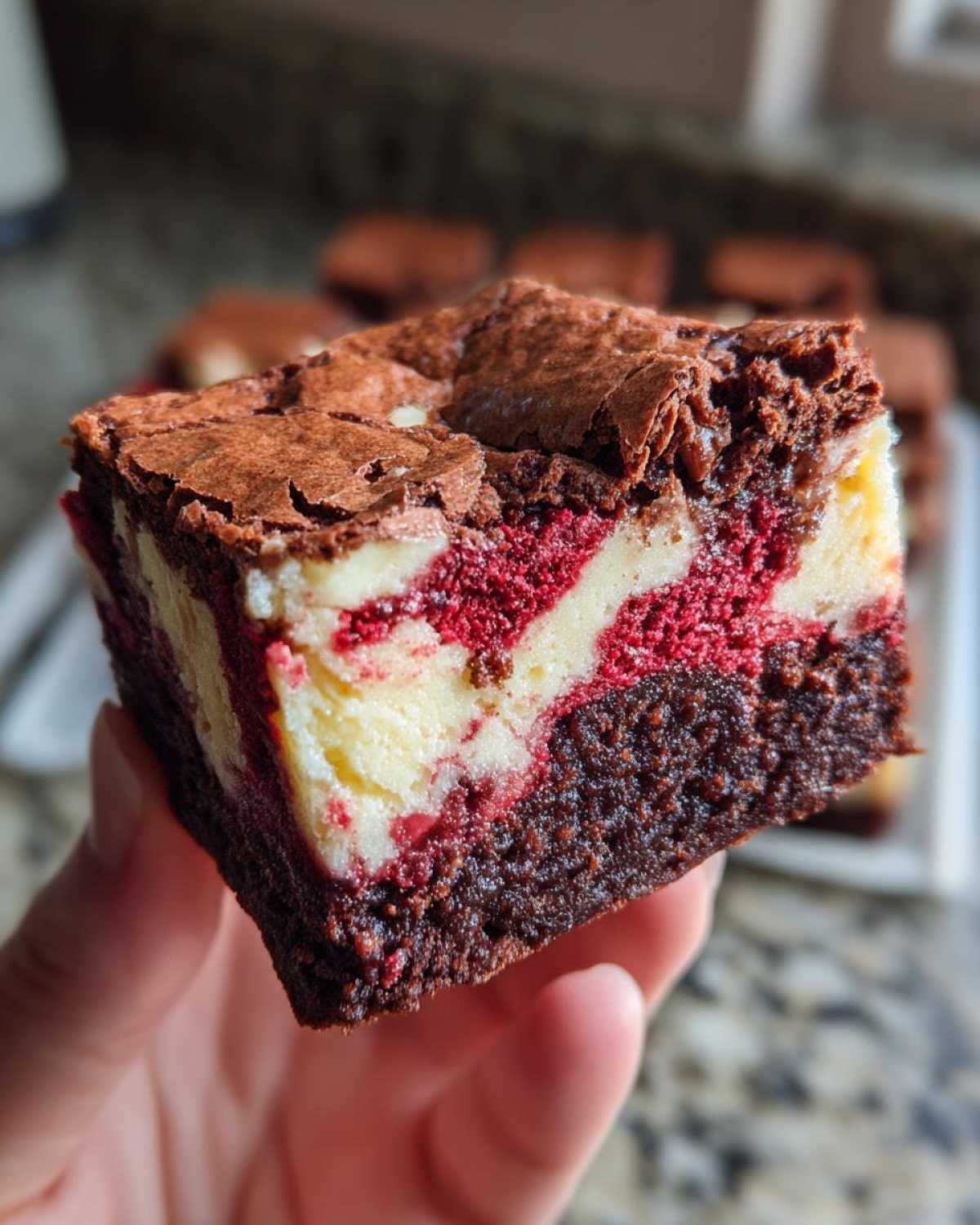 Red Velvet Cheesecake Brownie Bars - detail 3