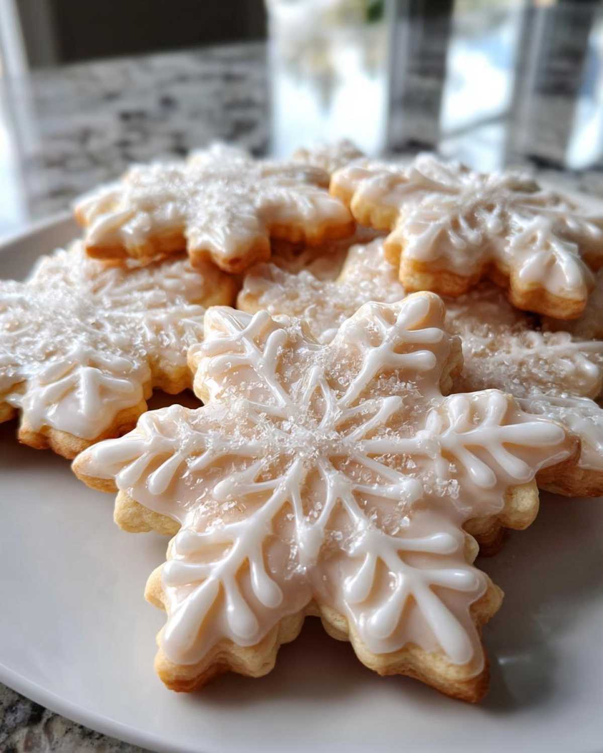Snowflake Sugar Cookies with Glaze - detail 1