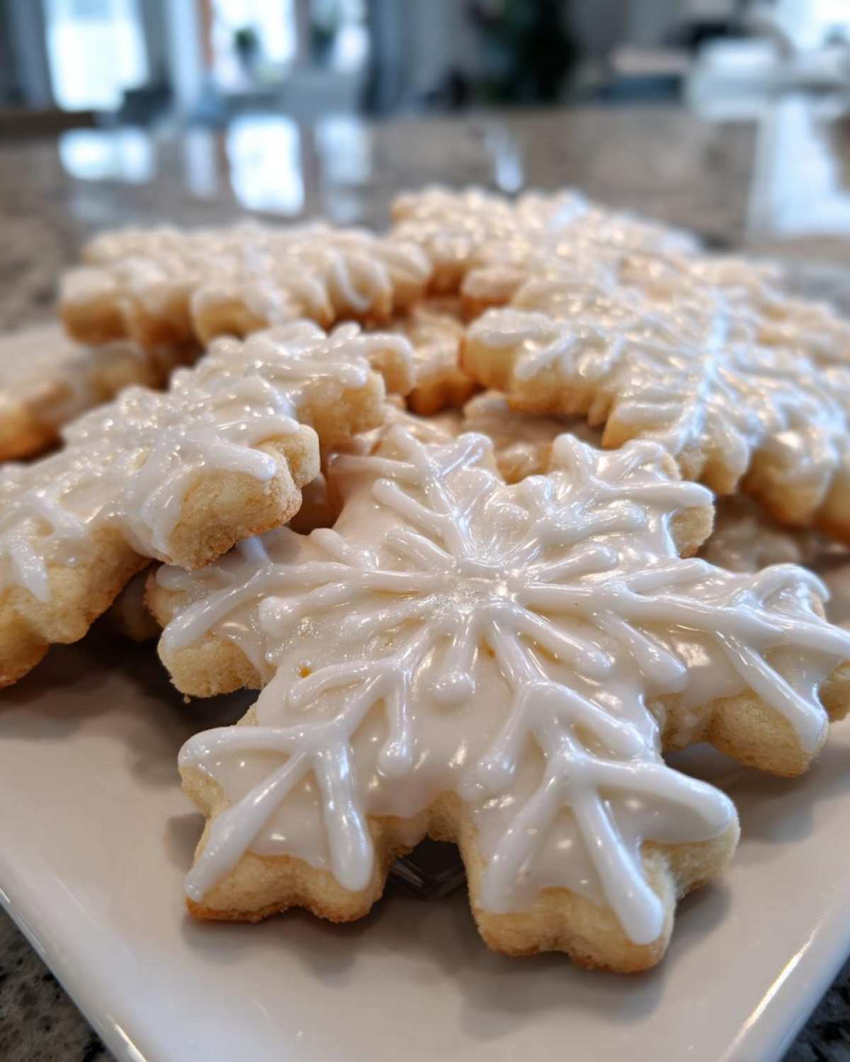 Snowflake Sugar Cookies with Glaze - detail 2