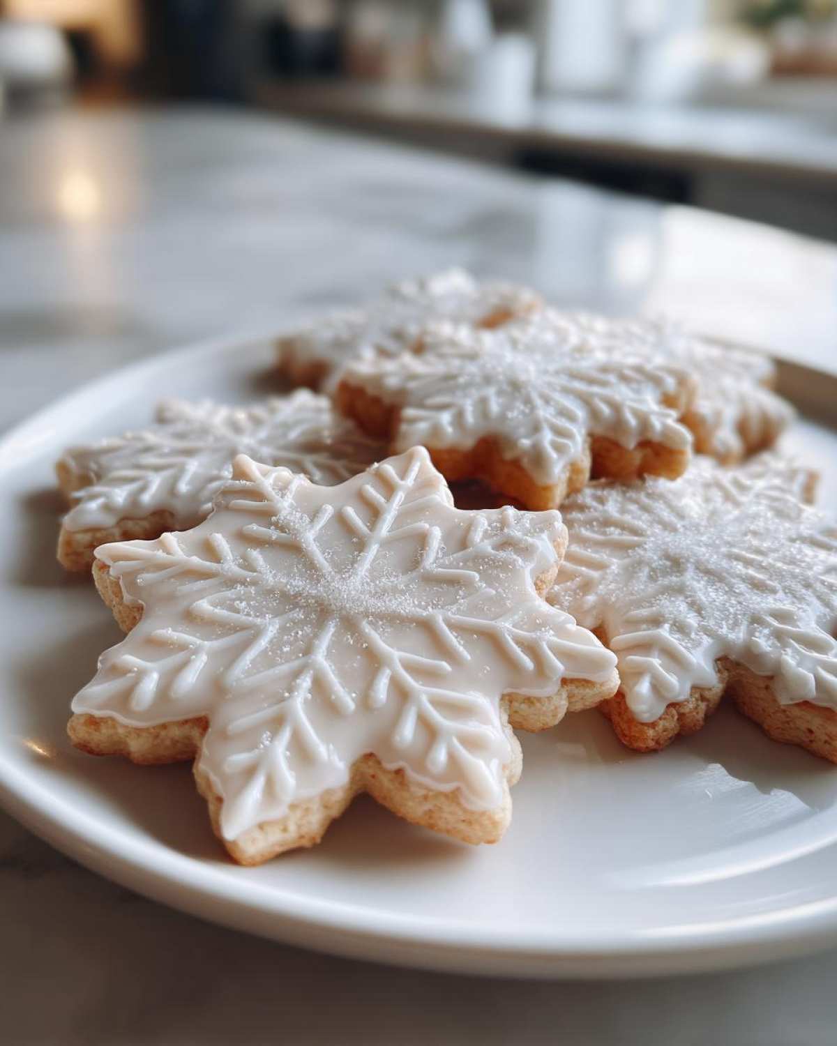 Snowflake Sugar Cookies with Glaze - detail 3