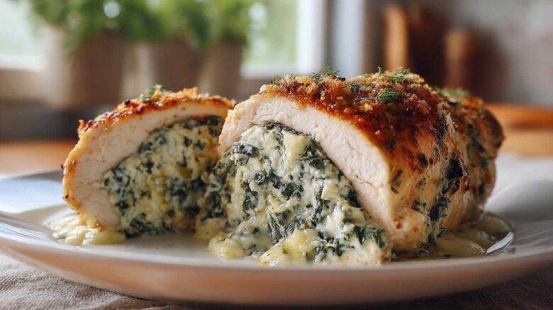 Spinach Artichoke Stuffed Chicken Breasts
