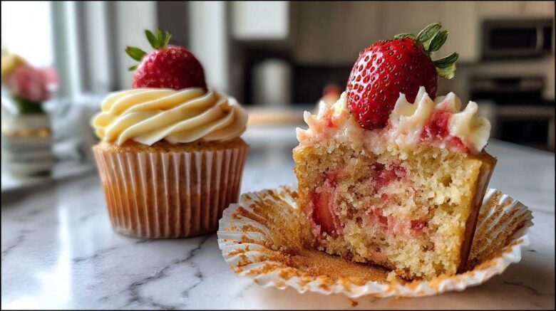 Strawberry Champagne Cupcakes