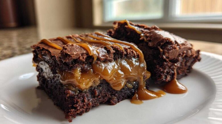 Ultimate Gooey Caramel Brownies Surprise