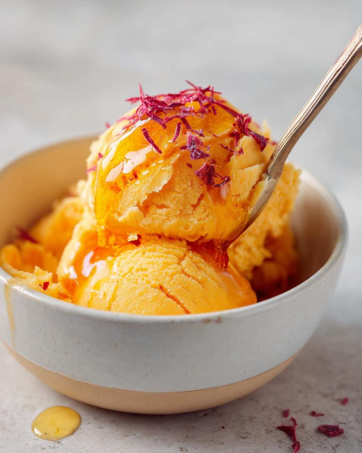 Blood Orange Olive Oil Ice Cream - detail 1