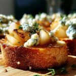 Blue Cheese Pear Crostini