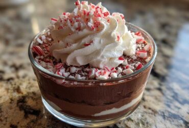Candy Cane Chocolate Mousse Parfait