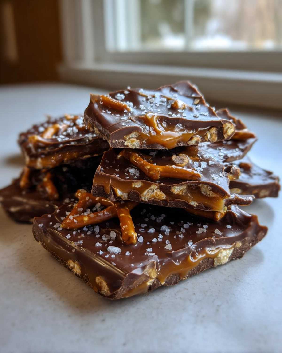 Chocolate Salted Caramel Pretzel Bark - detail 4