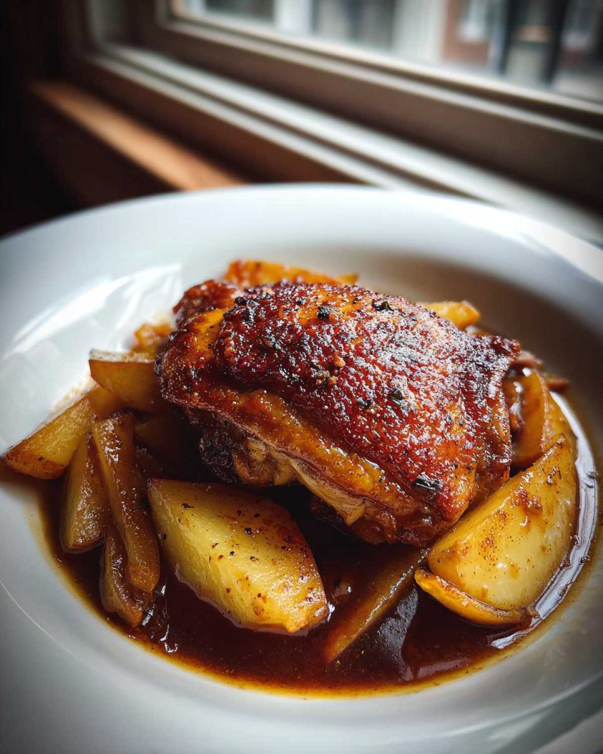 Cider-Braised Chicken Thighs with Apples - detail 1