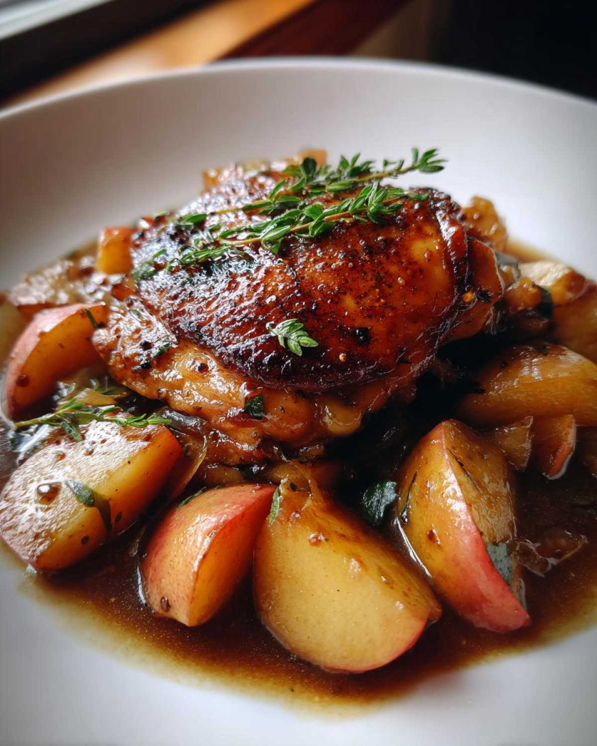 Cider-Braised Chicken Thighs with Apples - detail 2