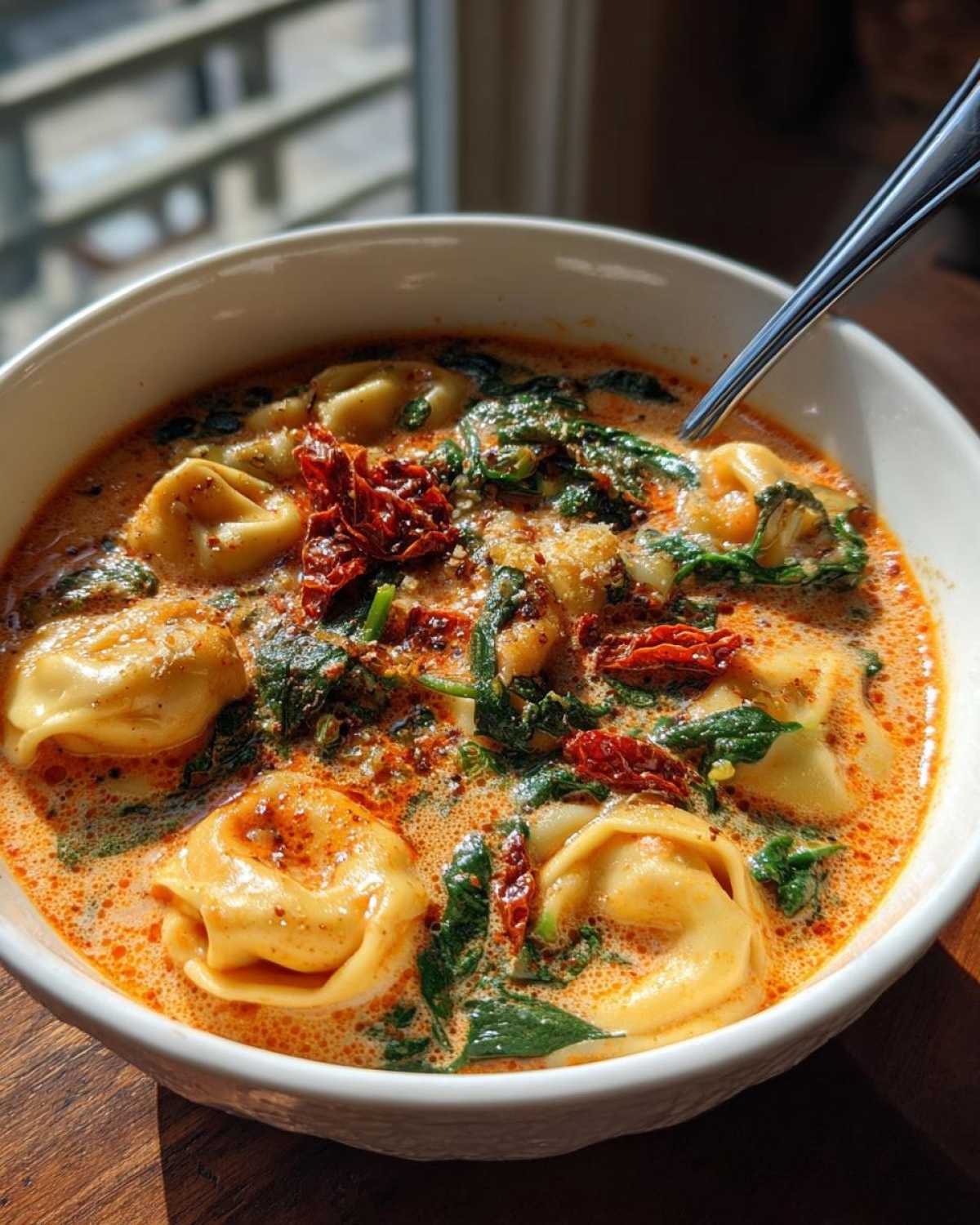 Creamy Tuscan Tomato Tortellini Soup - detail 1