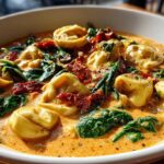 Creamy Tuscan Tomato Tortellini Soup