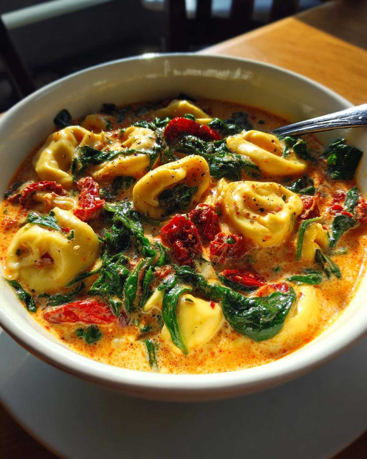 Creamy Tuscan Tomato Tortellini Soup - detail 3