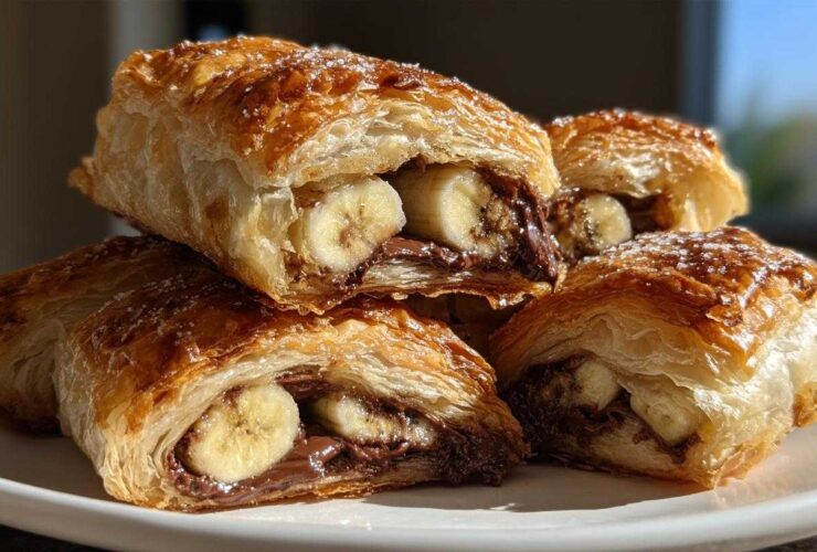 Nutella Banana Puff Pastry Rolls