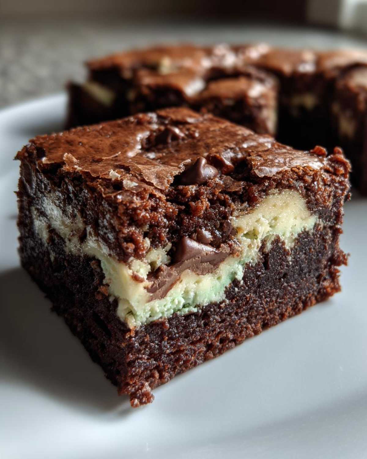 Peppermint Cream Cheese Brownies - detail 3