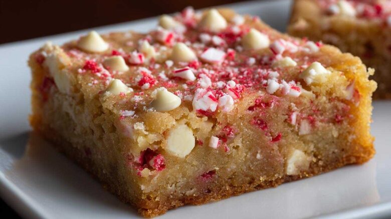 Peppermint White Chocolate Blondies