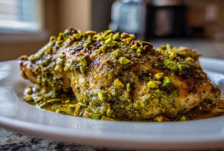 Pistachio Pesto Chicken Bake