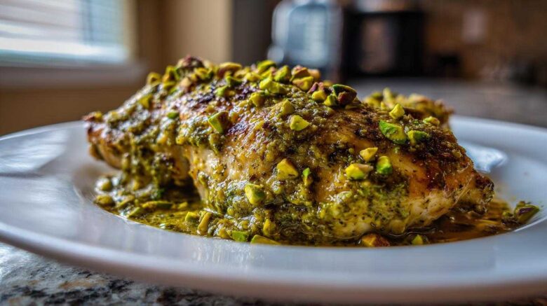 Pistachio Pesto Chicken Bake