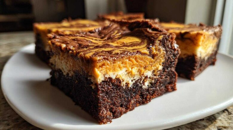 Pumpkin Cheesecake Brownie Bars