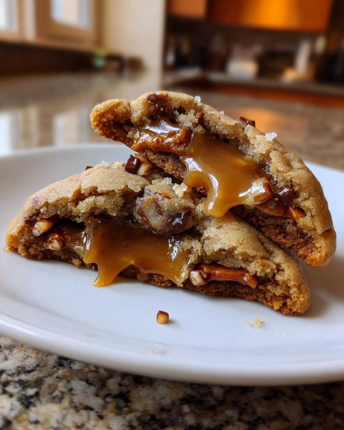Salted Pretzel Caramel Stuffed Cookies - detail 2