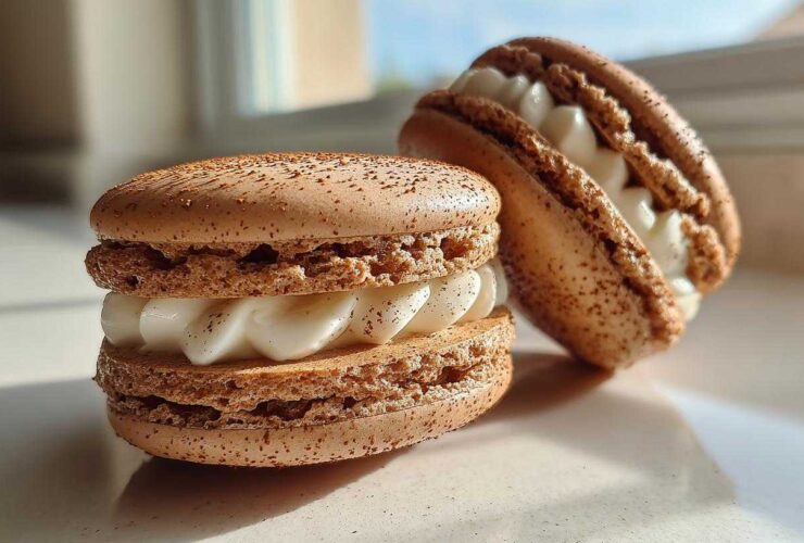 Spiced Gingerbread Latte Macaron