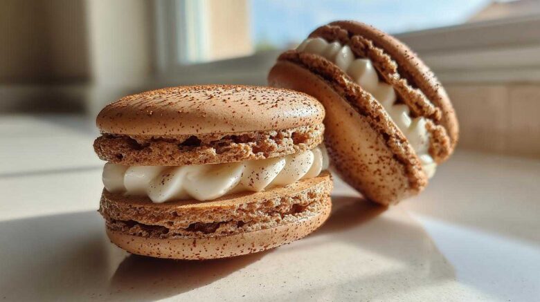 Spiced Gingerbread Latte Macaron