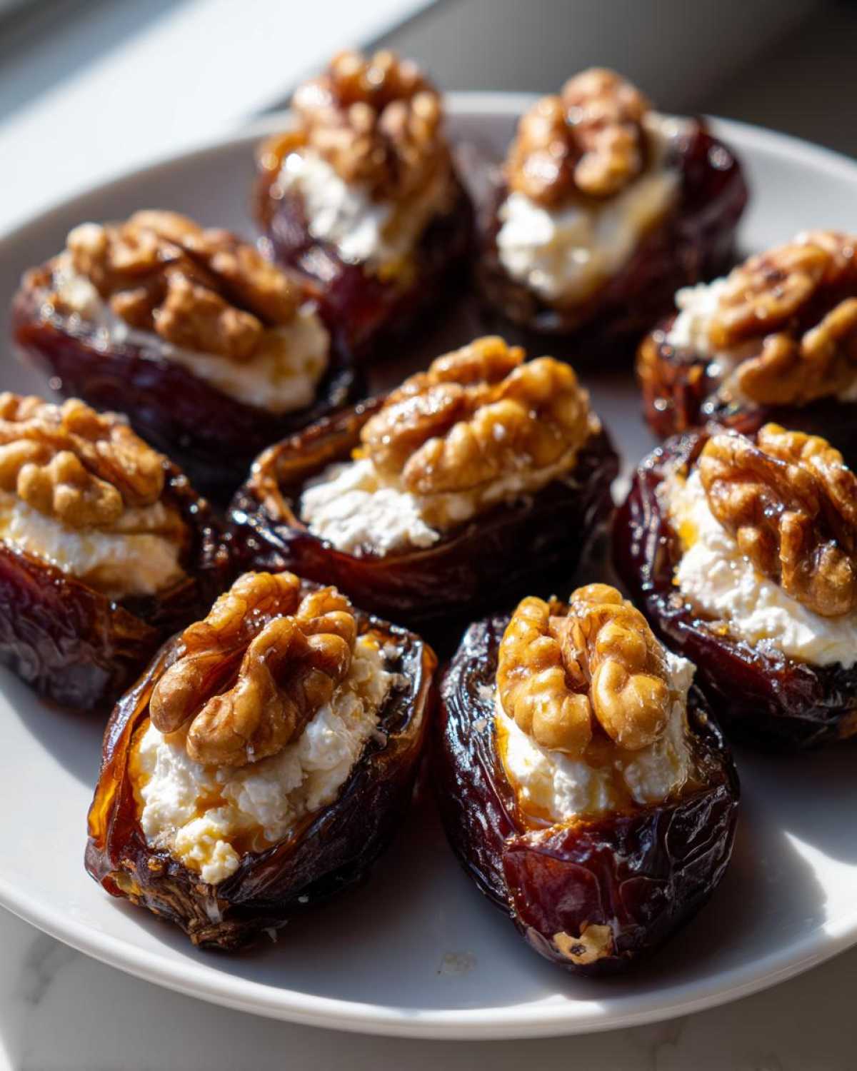 Stuffed Dates with Walnut and Goat Cheese - detail 1