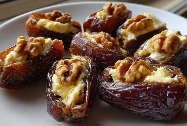 Stuffed Dates with Walnut and Goat Cheese