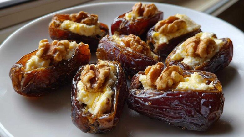 Stuffed Dates with Walnut and Goat Cheese