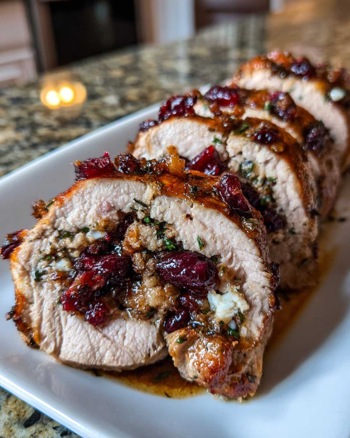 Stuffed Pork Tenderloin with Cranberries - detail 1