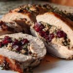 Stuffed Pork Tenderloin with Cranberries