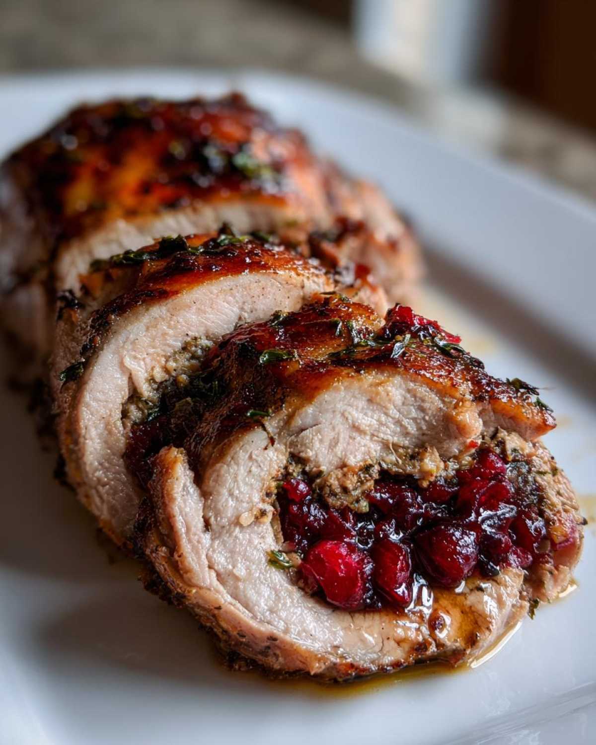 Stuffed Pork Tenderloin with Cranberries - detail 3