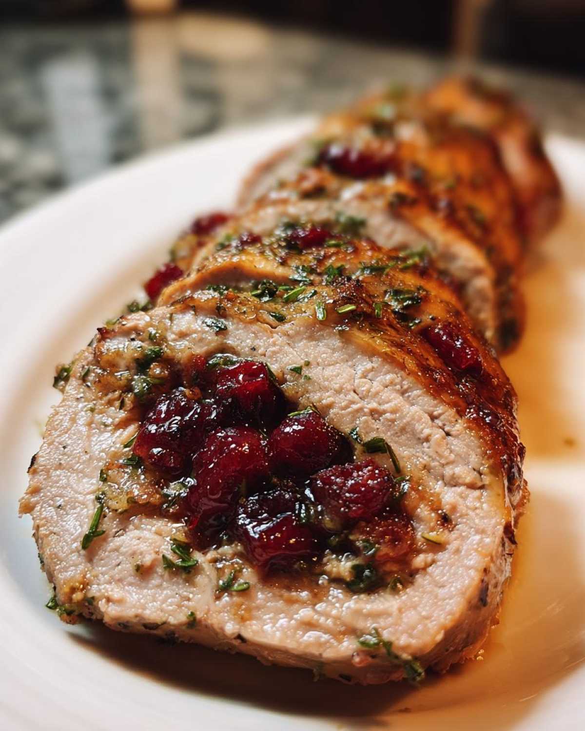 Stuffed Pork Tenderloin with Cranberries - detail 4