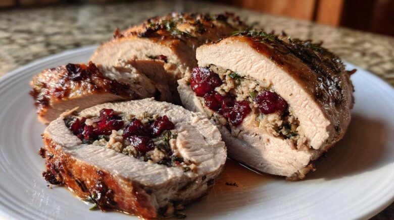 Stuffed Pork Tenderloin with Cranberries